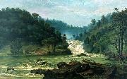 Benedito Calixto Waterfall on Sorocaba River oil painting on canvas